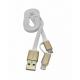  Flat 2 in 1 Micro-USB + Lightning 8-pin White (A-D1WH)
