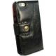  Vintage Genuine Leather Wallet for iPhone 6 Black (G10_20)