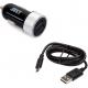  Motion Dual USB Car Charger (2.4A/12W, 2USB) Black/Silver + microUSB Cable (CCHRGR-MTNMU-BLCK)