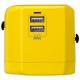  1 World USB Travel Adapter AC port (UK/EU/US/JP/CN/AU) Yellow (UA1Y)